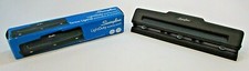 Good Vintage Light Duty Black Steel 3 Hole Binder Adjustable Desktop Paper Punch