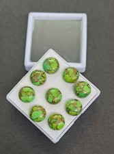  WHOLESALE GREEN COPPER TURQUOISE CABOCHON ROUND SHAPE LOOSE GEMSTONE