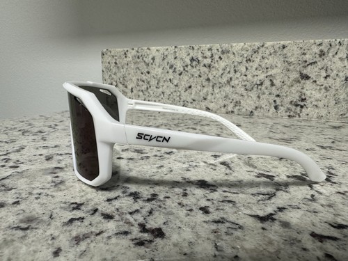 Seven Brand Sunglasses Sport White Blue Sacchetta Baseball Cycling Fishing Golf - Picture 4 of 4