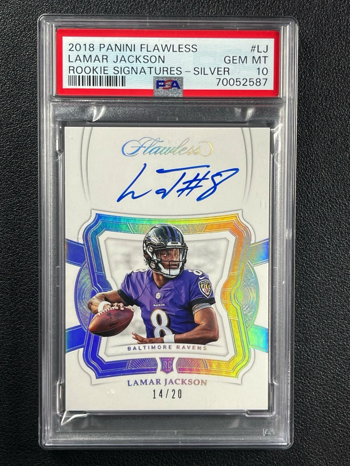 Lamar Jackson Panini Flawless Rookie Signatures #LJ Silver