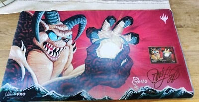 Magic the Gathering - MTG - Phil Foglio - Playmat - Signed - Infernal Darkness