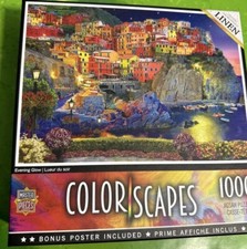 NEW Master Pieces Color Scapes Linen Jigsaw Puzzle EVENING GLOW 1000 Pieces