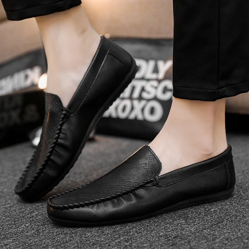 Mens Casual Leather Formal Shoes Pumps Slip On Loafers Flats Breathable Business