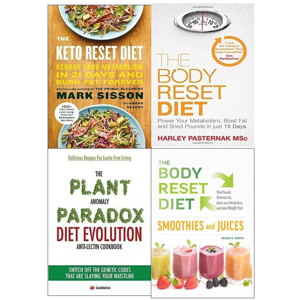 Plant Diet,Keto Reset Diet,Body Reset Diet Smoothies 4 Books Collection Set