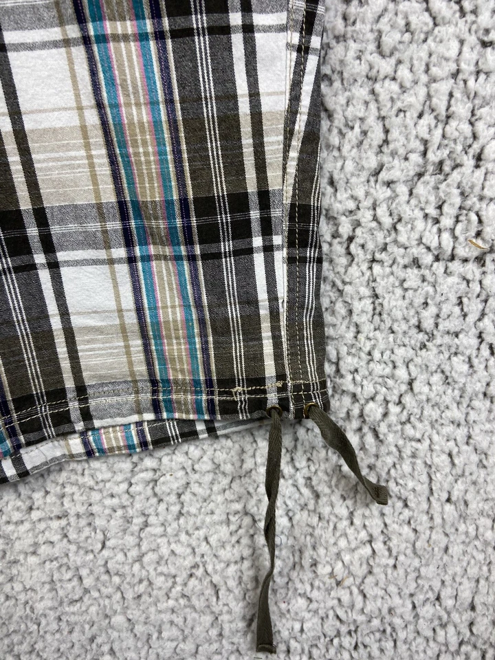 Bermudas L.A. Azul Cuadros Multicolor Cierre Cremallera Elástico Mujer Talla 26W Foto 3 de 4