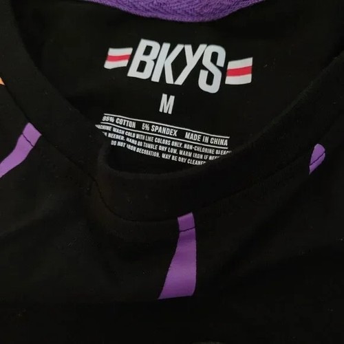 BKYS T Shirt Boy Short Sleeves Black Cotton Size Medium Round Neck UNISEX - Picture 3 of 3
