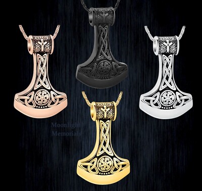New Axe Head Viking Nordic Cremation Urn Keepsake Ashes Memorial Necklace
