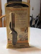 Vtg. Gourmet Trends 2 in 1 Kitchen Shears Multi-Chopper & Chef's Knife New 2004