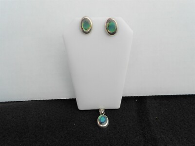 Schöne Ohrringe und Anhänger Abalone und Sterling Silber