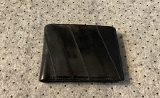 Genuine Black EEL SKIN Bi-Fold Men's WALLET Soft Slim Credit Card Holder