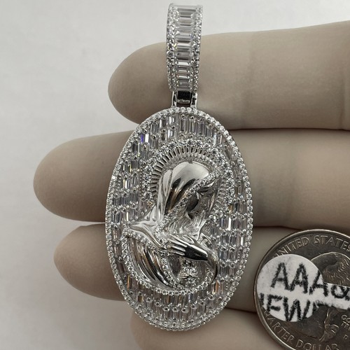 925 Solid Sterling silver Cubic Zirconia Mother Mary Pendants | eBay