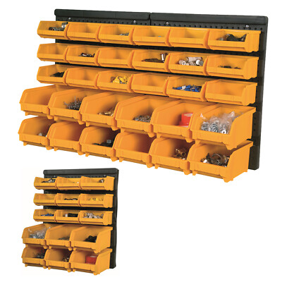 Wandpaneel Kunststoff Kleinteile Behälter Aufbewahrung Organizer Kit (15 oder 30 Behälter)
