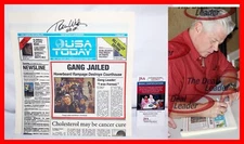 Tom Wilson Back To Future 2 Signed USA Today Gang Jailed Newspaper Griff JSA PSA