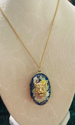 Adorable REPURPOSED Angry Cat Colossian necklace