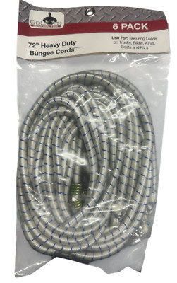 6pc Goliath Industrial Heavy Duty 72'' Bungee Cord Tie Down Straps - BC672