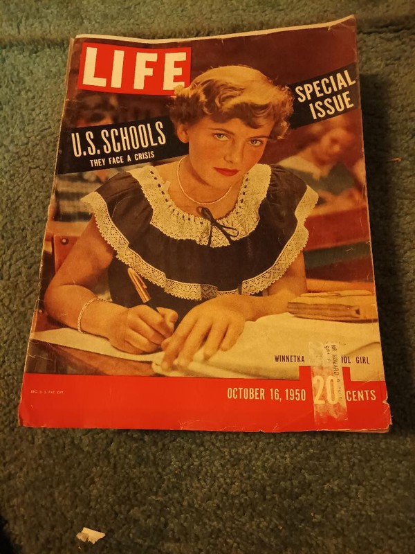 Vintage-LIFE MAGAZINE-US Schools They Face A Crisis (October 1950)