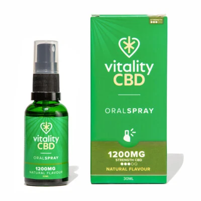 Vitality CBD Oil Spray Strength 600mg-4800mg Natural Hemp Flavour Vegan 30ml