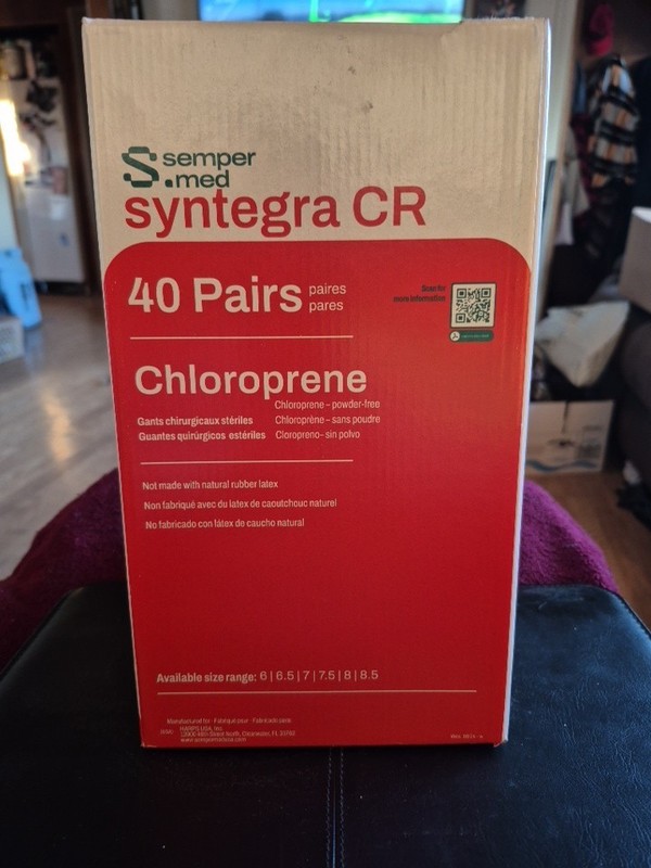 Sempermed Syntegra CR (5) and Criterion PI (3) Non-Latex Sterile Surgical Gloves