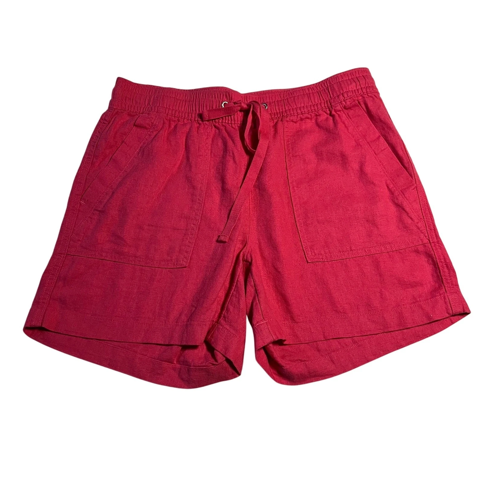 Nautica Linen Blend Pull On Shorts Size Small Colorful Lightweight Vacation