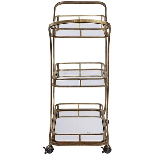 Uttermost 24876 Stassi Antiqued Gold Serving Cart - Picture 3 of 7