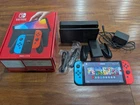 Nintendo Switch OLED 64GB Console Bundle Neon Red/Blue Joycons OEM Dock Complete