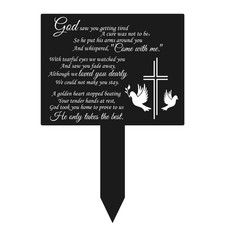 Waterproof Memorial Plaque Grave Stake Acrylic Cemetery Marker Black Dove
