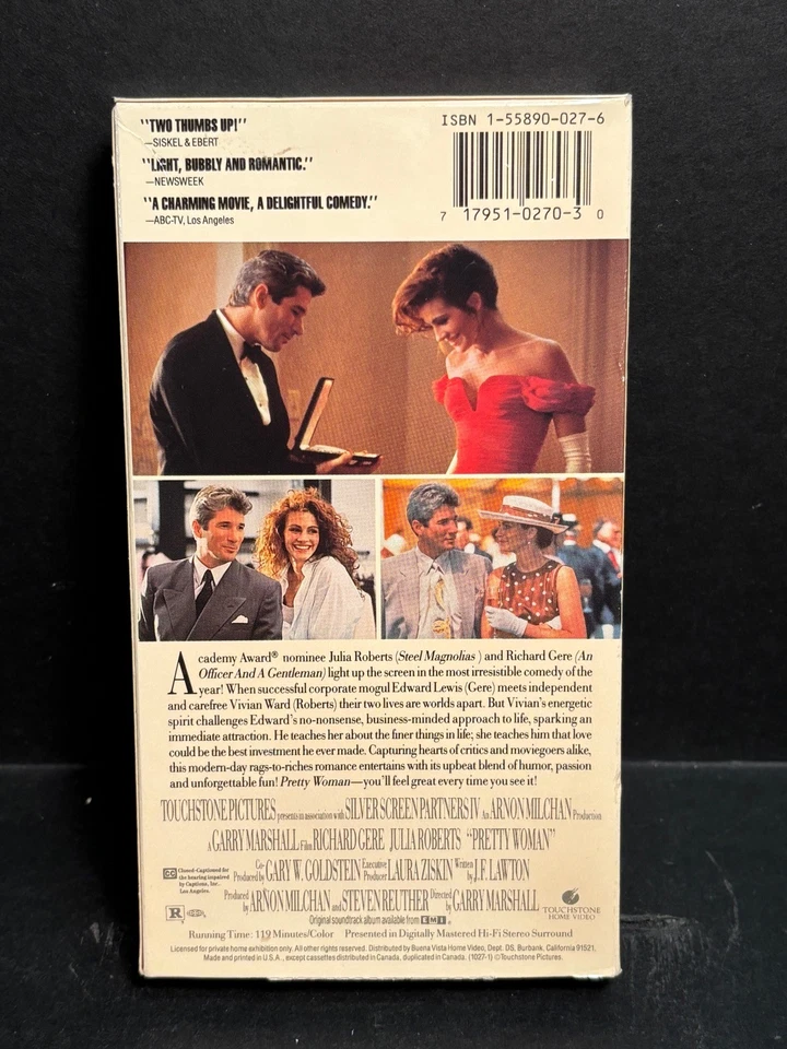 PRETTY WOMAN (1990) Romantic Comedy VHS Julia ROBERTS Richard GERE TOUCHSTONE Foto 2 de 4