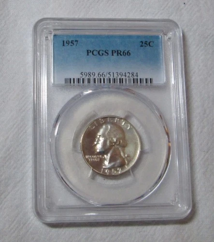 PCGS PR66 1957 Washington Silver Quarter