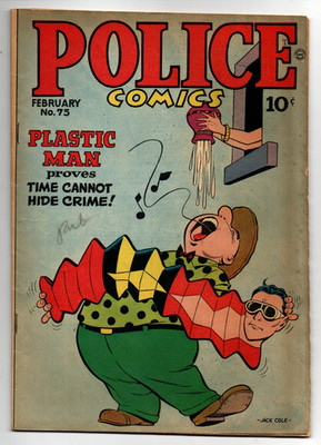 Police Comics #75 VG/FN 5.0 Golden Age Quality Comics Plastic Man 1948 Jack Cole