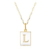 Cavill Damen Halskette 925 Sterlingsilber Vergoldet Initial L WeißGold