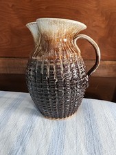 Studio Pottery Pitcher, Browns Textured, 8.5 ...