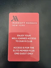 Marriott Marquis New York City M Club Hotel Key RFID Keycard, Red