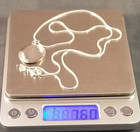 Sterling Silver Hammered Wavy Disc Pendant Necklace signed — photo 8