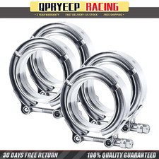 2.5 Inch V Band Clamp Kit Male Female Flange Stainless Steel Ss Turbo Exhaust 4x