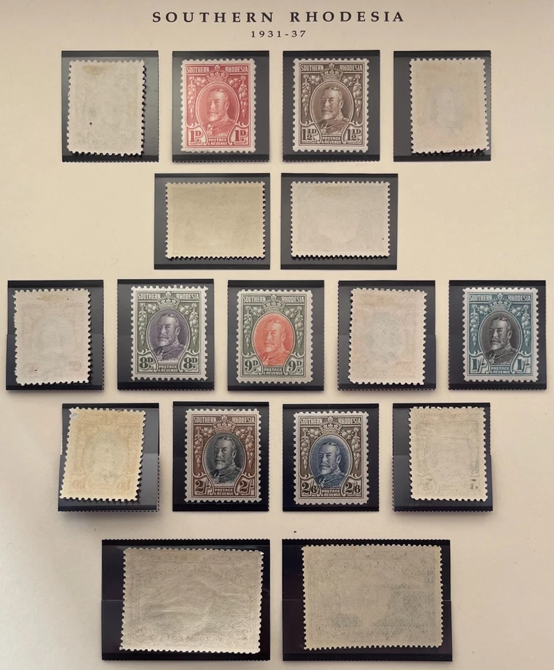 Rodesia del Sur, 1931-37, Jorge V, Sc #16-32, MLH, en muy buen estado Foto 2 de 2