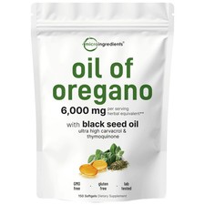 2 in 1 Oil of Oregano  Black Seed Softgels Count with Carvacrol Immune Support
