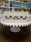 Vintage Pyrex Black rooster spacesaver with chipped Lid