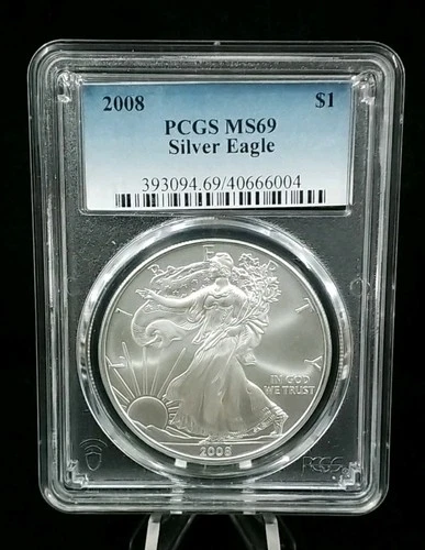 2008 $1 American Silver Eagle .999 Fine PCGS MS69 #7039