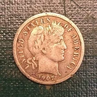 1907 Barber Dime Silver 10C United States Coin Circulated