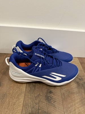 SKECHERS Men's Blue and White baseball cleats 