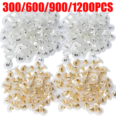 Lots Earring Backs Posts Silver Golden Backings Stopper Ear Ring Jewelry Nut