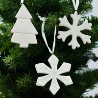 3 HäNger Schneeflocke & Tannenbaum Baumschmuck Christbaumschmuck Weihnachten