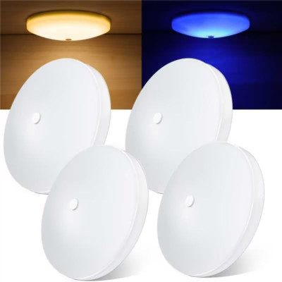4 Pack RV Interior Ceiling Dome Light 4.5 Inch, Press Dimmer Switch & Blue Night