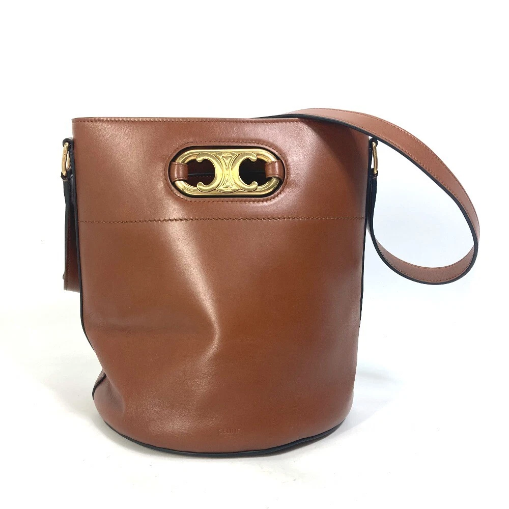 Celine Maillon Triomphe Wallet On Chain - Brown Crossbody Bags