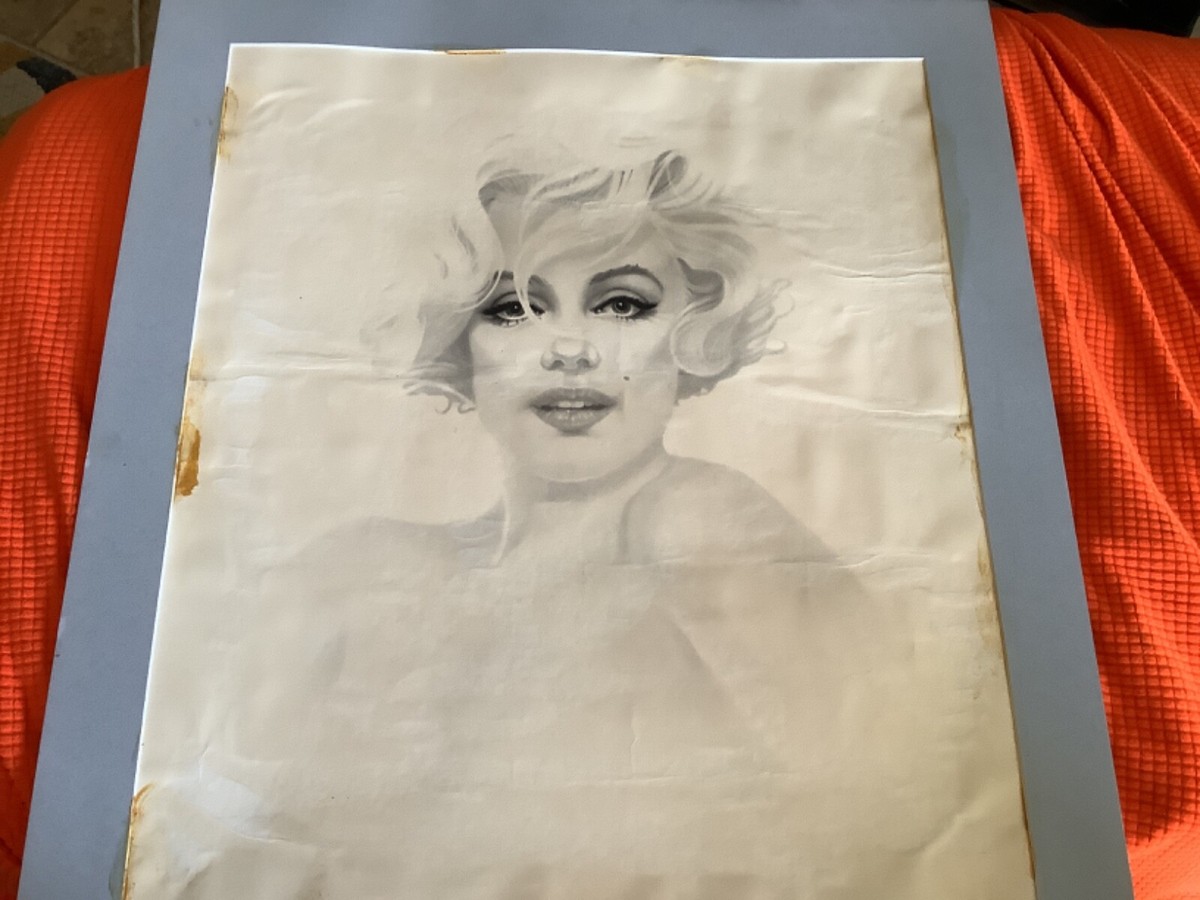 Marilyn Monroe 20x24 Lithograph By Artist Gary Saderup Signed 1980