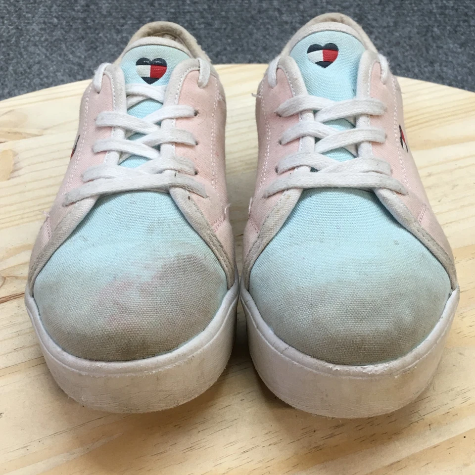 Tommy Hilfiger Shoes Youth 4 Platform Sneakers Pink Fabric Round Toe Lace Up - Image 4 of 4
