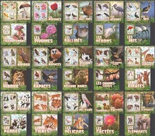 GS61-75 2019 AVES TOGO ANIMALES SALVAJES SETAS TIGRES FLORES FAUNA 15+15 MNH