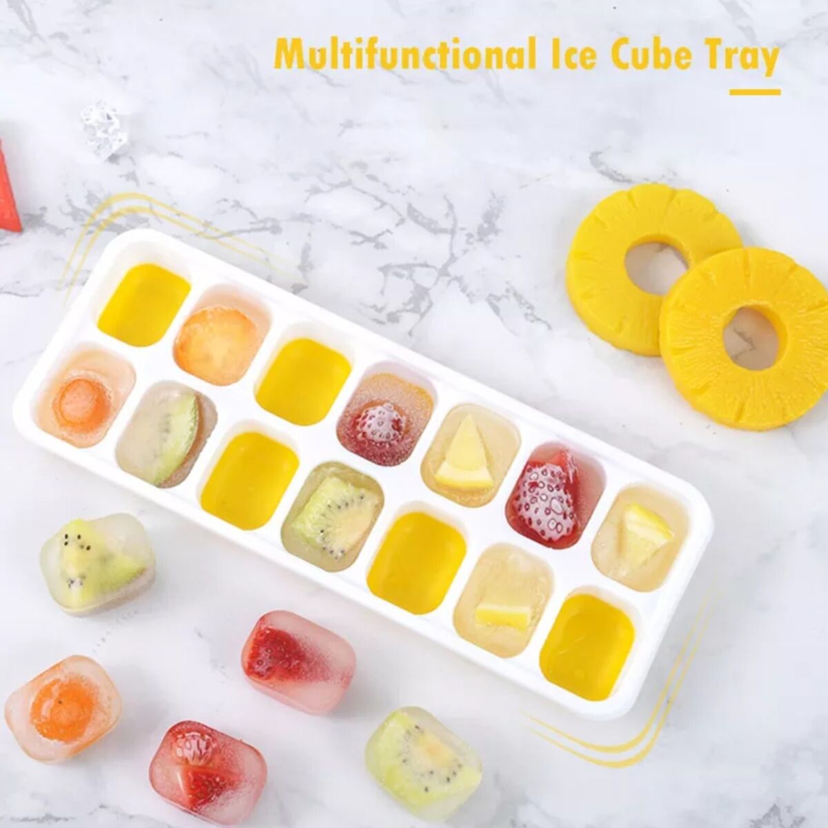 Silicone ice cube tray with lid jelly chocolate mould candy pop out maker  freeze