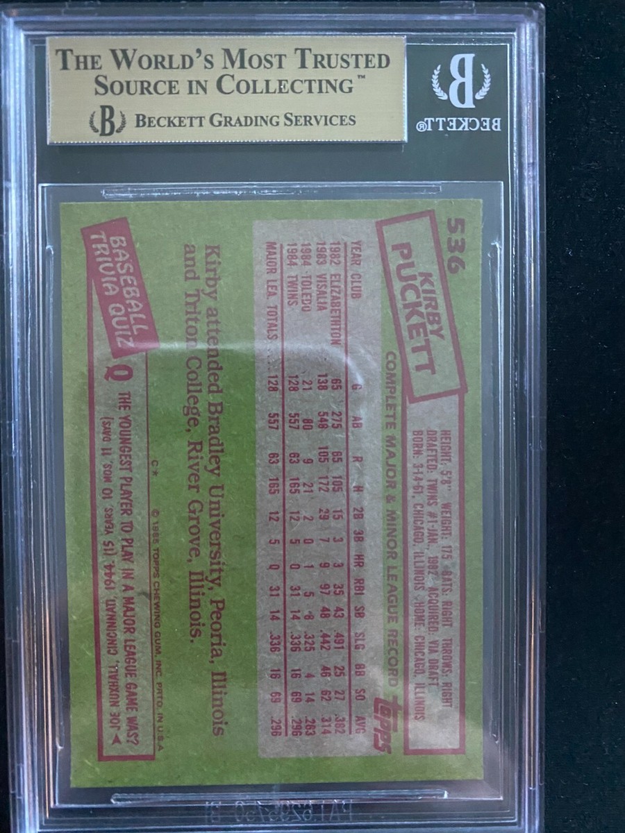 1985 Topps Kirby Puckett Rookie Card BGS 10 | eBay