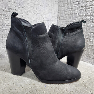 Michael Kors Nubuck Women's Size 9M US Black Leather Pull On Ankle Bootie Boots